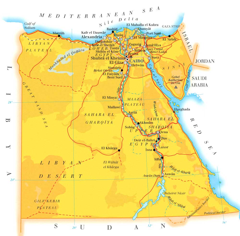 Map of Egypt | Flats In Luxor